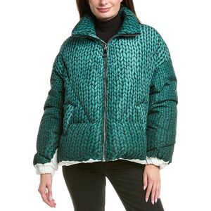 Khrisjoy Womens Trompe Puffer Jacket, Green